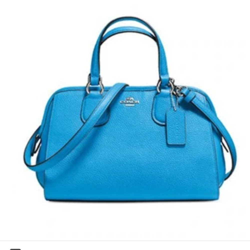 Coach Nolita Pebbled Leather Azure Blue Small Satchel NWT